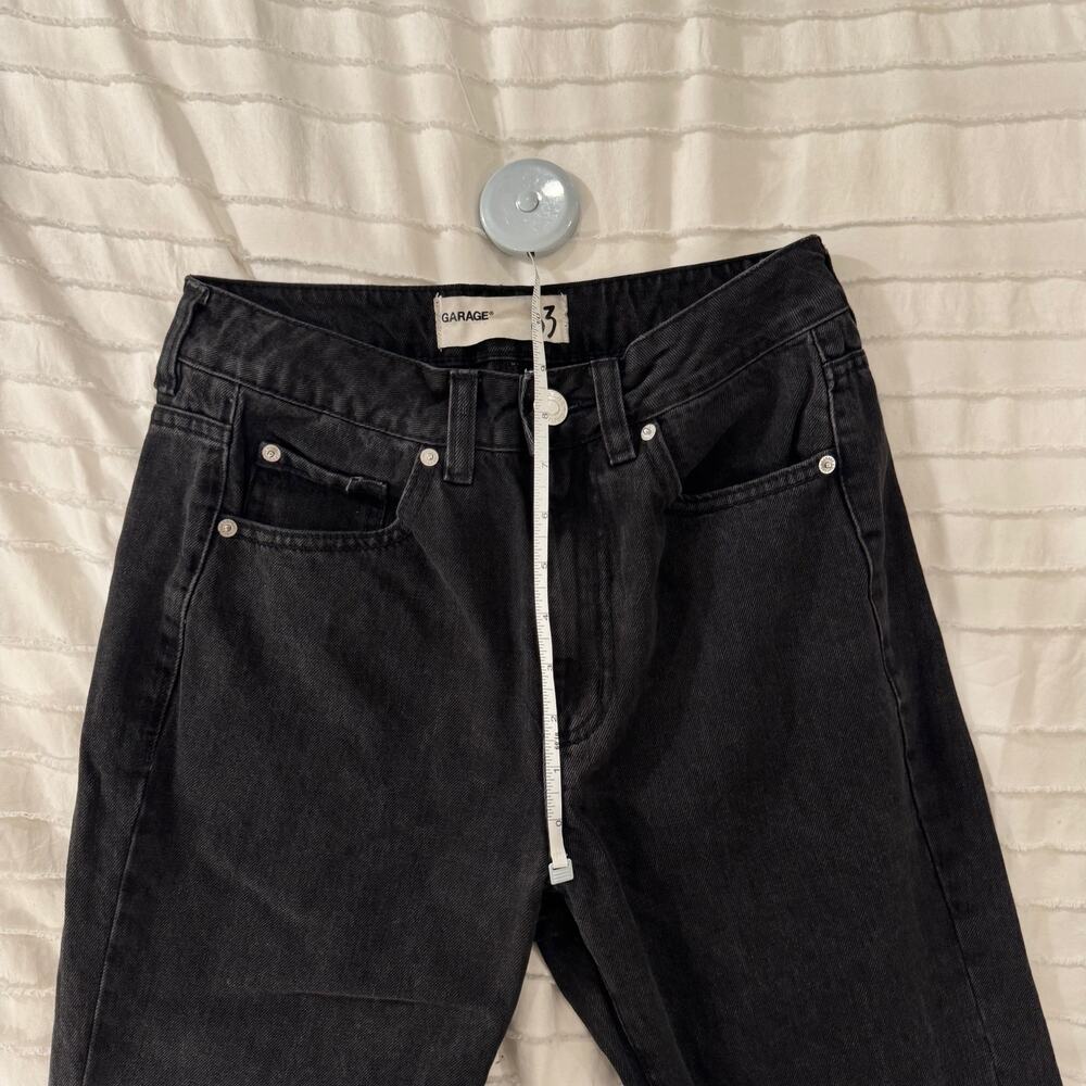 Garage Black High Rise Straight Leg Jeans Women's 03 Grunge Y2K Cropped Indie - Picture 4 of 16
